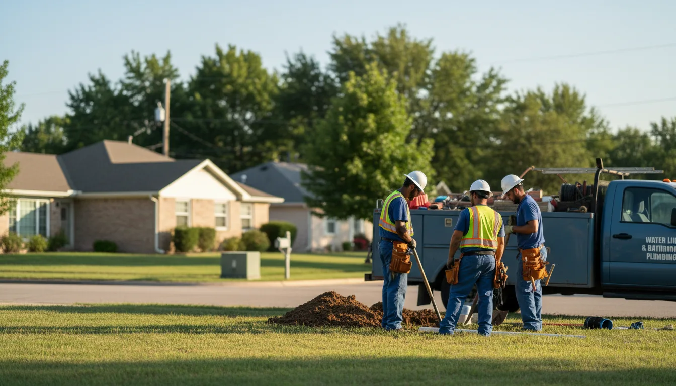 Residential water line and bathroom plumbing service in Piqua, KS